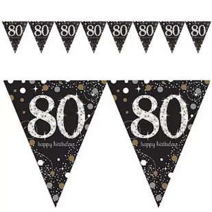 Amscan Baner z flag na 80 urodziny złoty&srebrny Sparkling Celebration BANER/8397-A - Urodziny dla dorosłych - miniaturka - grafika 1