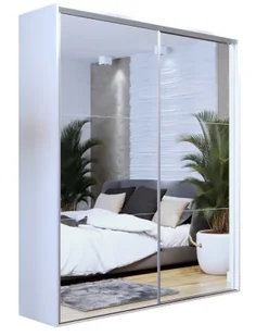 Przesuwna szafa z lustrzanym frontem 200 cm N1-T26 - Szafy - miniaturka - grafika 1