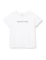 Koszulki i topy damskie - Armani Exchange Koszulka damska Sustainable, Boyfriend Fit, Printed Quote, biały, L - miniaturka - grafika 1