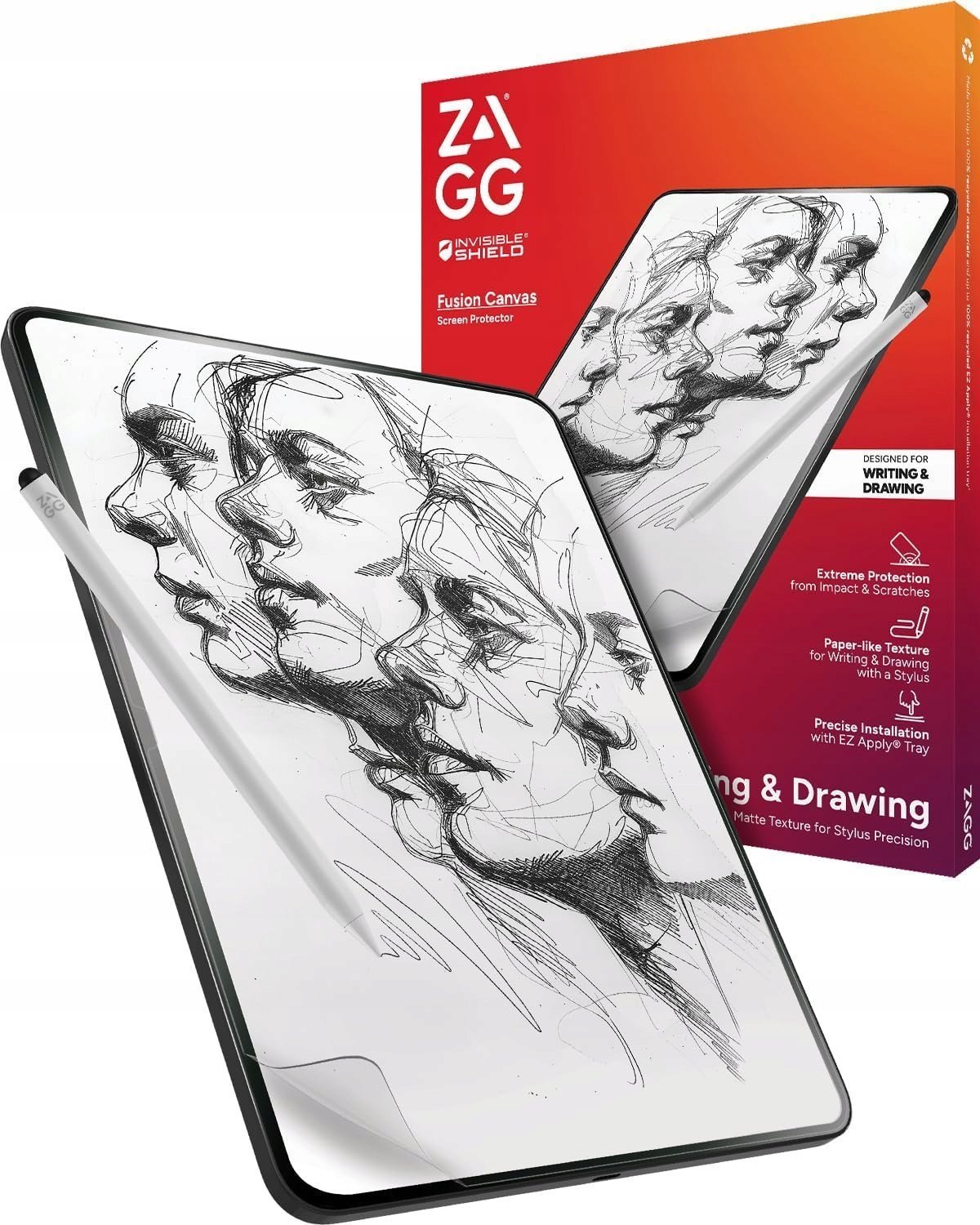 Zagg International ZAGG InvisibleShield Fusion Canvas - antybakteryjna folia ochronna imitująca papier do iPad Pro 11