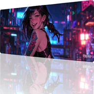 Podkładki pod mysz - PODKŁADKA GAMINGOWA Cyberpunkowa Miłość 90x40 TILT Duża XL XXL Wytrzymała - miniaturka - grafika 1