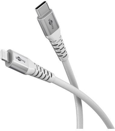 Kabel tekstylny Lightning USB-C z metalowymi złączami, 0,5 m - Długość kabla 0.5 m