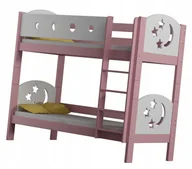 Łóżka dla dzieci i młodzieży - Różowe łóżko piętrowe z 2 materacami F6-A09 - miniaturka - grafika 1