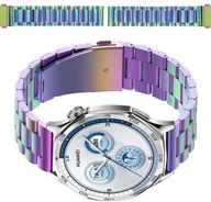 Akcesoria do smartwatchy - Bizon Pasek ze stali nierdzewnej do smartwatcha, Strap Watch Aura, QuickRelease 22 mm, tęczowy - miniaturka - grafika 1