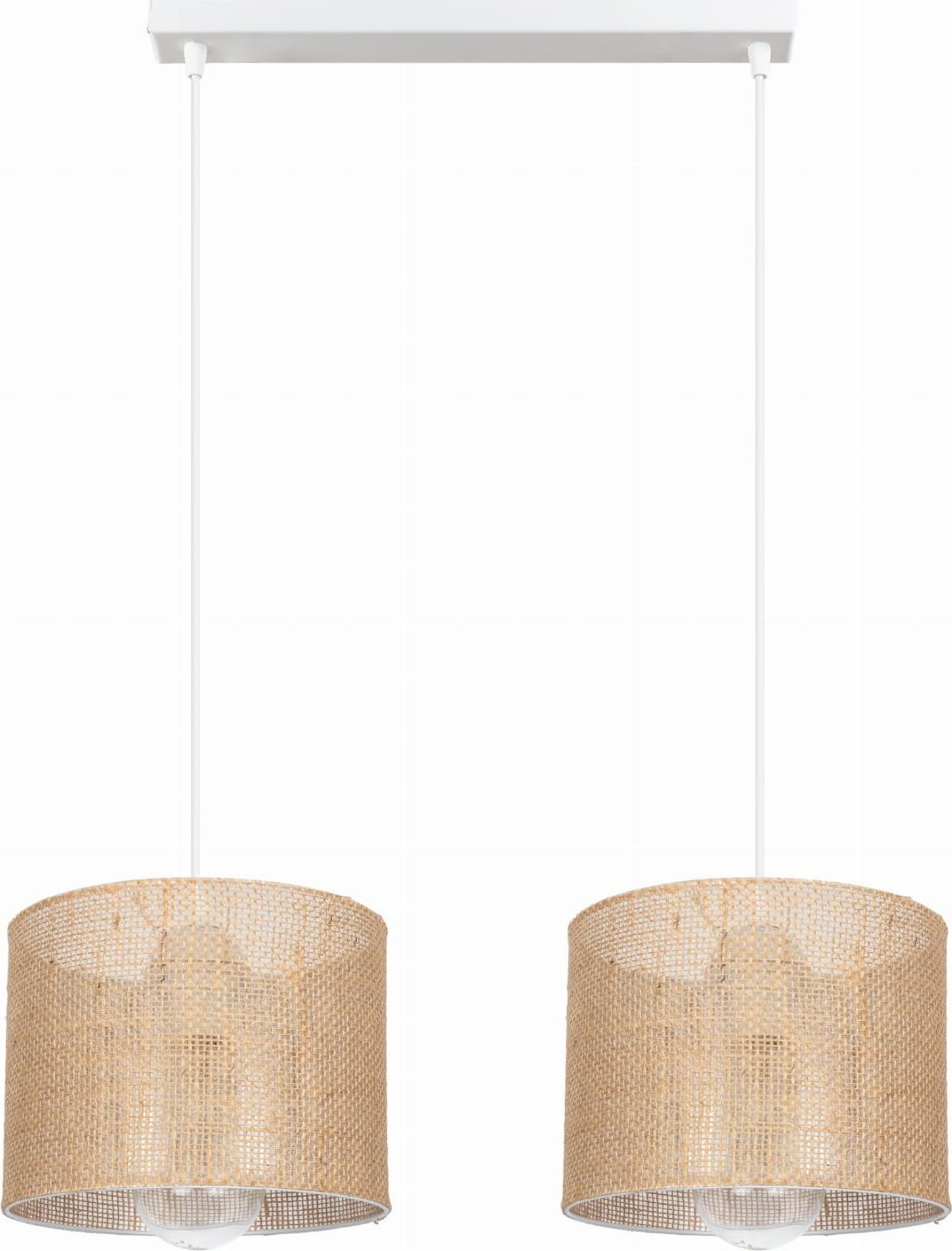 Lampa wisząca Solar Lampa wisząca żyrandol BOHO len 2 żarówki biała