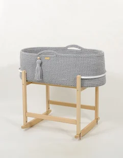 Kosz Mojżesza BOHO Handmade z kołyską - szary - Łóżeczka i kojce Kosz Mojżesza BOHO Handmade z kołyską - szary - Łóżeczka i kojce - miniaturka - grafika 1