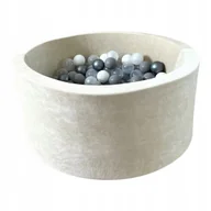 Suche baseny - Suchy basen z kulkami 40x90 Velvet Krem 250 piłek - GOTOWY MIX - miniaturka - grafika 1