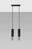 Lampy sufitowe - Sollux Lighting Lampa wisząca LOOPEZ 2 czarny/chrom - miniaturka - grafika 1