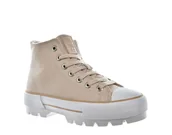 Trampki damskie - Wysokie trampki damskie Big Star Shoes MM274038 beż - miniaturka - grafika 1