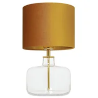 Lampy stojące - Kaspa Złota lampa stołowa LORA 41066105 abażurowa lampa do sypialni - miniaturka - grafika 1