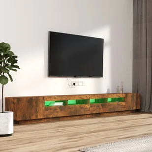 Lumarko Zestaw 3 szafek TV z oświetleniem LED, przydymiony dąb - Szafki RTV - miniaturka - grafika 5
