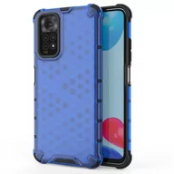 Etui i futerały do telefonów - Honeycomb etui pancerny pokrowiec z żelową ramką Xiaomi Redmi Note 11S / Note 11 niebieski - miniaturka - grafika 1