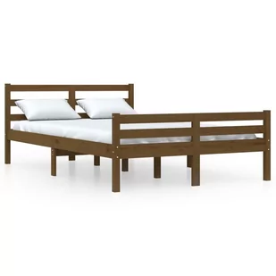 Lumarko Rama łóżka, miodowy brąz, lite drewno, 120x190 cm, podwójna - Łóżka - miniaturka - grafika 3
