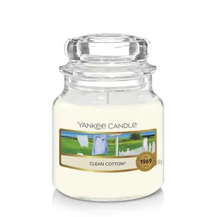 Yankee Candle Clean Cotton 104 g Classic mała świeczka zapachowa (YSMCC1 / - Świece - miniaturka - grafika 2