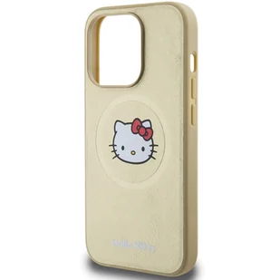 Oryginalne Etui IPHONE 13 PRO MAX Hello Kitty Hardcase Leather Kitty Head MagSafe (HKHMP13XPGHCKD) złote - Etui i futerały do telefonów - miniaturka - grafika 14
