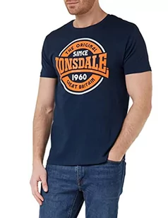 Lonsdale koszulka męska almington, granatowy/neonowy pomarańczowy, XXL - Koszulki męskie - miniaturka - grafika 1