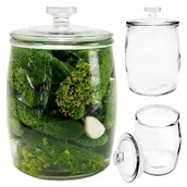 Pojemniki kuchenne - SŁÓJ SZKLANY POJEMNIK 2L SŁOIK NA OGÓRKI KUCHENNY OZDOBNY Z POKRYWĄ CANDY - miniaturka - grafika 1