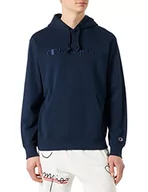 Bluzy męskie - Champion Męska bluza z kapturem Rochester 1919, z logo, granatowy (Eco-Future), XL, granatowy (Eco-future), XL - miniaturka - grafika 1
