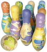 Zabawki zręcznościowe - GRA ZRĘCZNOŚCIOWA KRĘGLE MIĘKKIE SOFT DINOZAURY DLA DZIECI ZESTAW 12EL - miniaturka - grafika 1