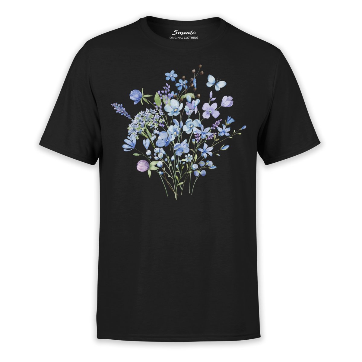 Koszulka z nadrukiem błękitne kwiaty M 5made