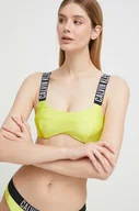 Stroje kąpielowe - Calvin Klein biustonosz kąpielowy kolor zielony miękka miseczka - miniaturka - grafika 1