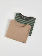 Bluzki dla niemowląt - Reserved - Bawełniany longsleeve 2 pack - brązowy - miniaturka - grafika 1