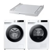 Zestawy AGD - Pralka SAMSUNG WW11DG6B25LEU4 AI Energy EcoBubble A SpaceMax 11kg 1400 obr + Suszarka SAMSUNG AI DV90DG6845LEU4 z pompą ciepła + Łącznik SAMSUNG SKK-UDW - miniaturka - grafika 1