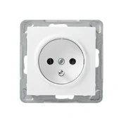 Gniazdka elektryczne - LEDart pojedyncze z uziemieniem, bez ramki - Ospel Impresja GP-1YZ/m/00, kolor biały, 16A/250V - miniaturka - grafika 1