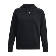 Bluzy damskie - Damska Bluza UNDER ARMOUR UA RIVAL FLEECE HOODIE 1379500-001 – Czarny - miniaturka - grafika 1