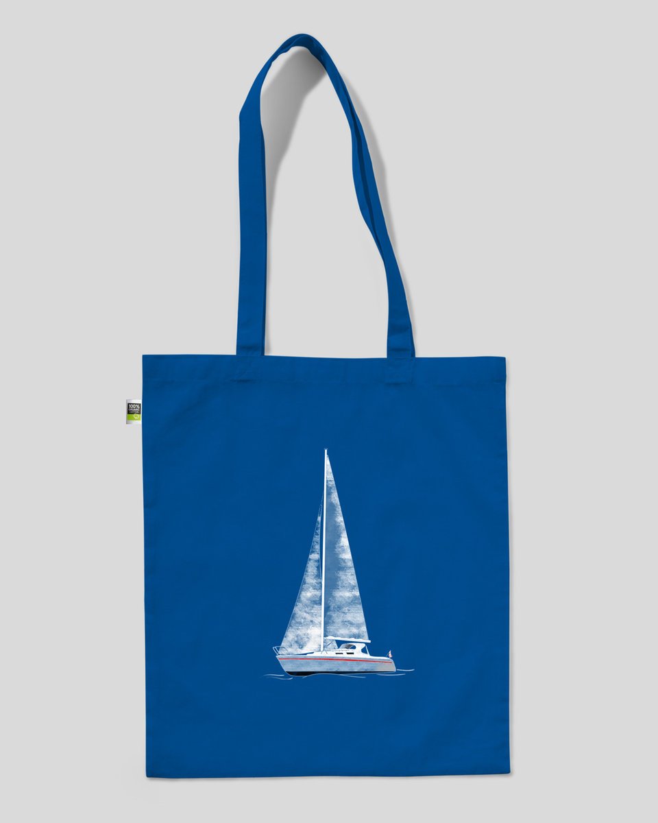 torba bawełniana na prezent na zakupy ŻAGLÓWKA Niebieski