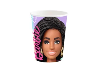 Kubeczki urodzinowe Barbie - 250 ml - 8 szt. - Dekoracje i nakrycia stołu na imprezę - miniaturka - grafika 1
