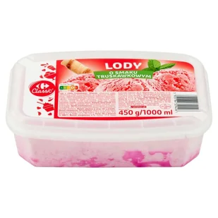 Carrefour Classic Lody o smaku truskawkowym 1000 ml - Lody i desery lodowe - miniaturka - grafika 1
