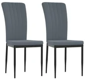 Krzesła - Tapicerowany ciemnoszary komplet 2 krzeseł B4-D74 - miniaturka - grafika 1