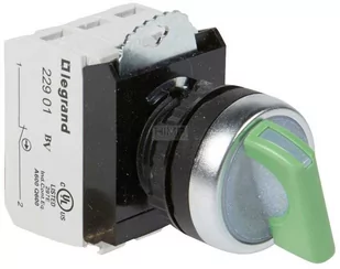Legrand OSMOZ Przełącznik obrotowy 2 pozycyjny 22mm zielony stabilny z podświetleniem 24V 1Z 1R 023762 023762 - Inne akcesoria elektryczne - miniaturka - grafika 1