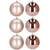 Bombki - Bombki choinkowe 6 szt. ozdoby świąteczne zestaw 10cm rose gold - miniaturka - grafika 1