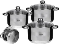 Zestawy garnków i patelni - Zestaw komplet garnków 6el garnki stalowe HF-4486 - miniaturka - grafika 1