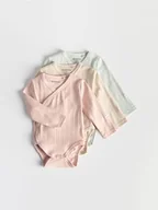 Komplety dla niemowląt - Reserved - Kopertowe body 3 pack - brudny róż - miniaturka - grafika 1