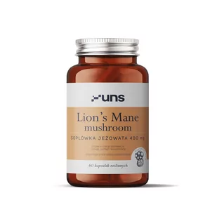 UNS Lion's Mane Mushroom Soplówka Jeżowata 400mg 60vegcaps - Witaminy i minerały dla sportowców - miniaturka - grafika 1