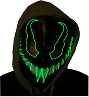 Dodatki do strojów karnawałowych - Maska led czarna potwór - miniaturka - grafika 1