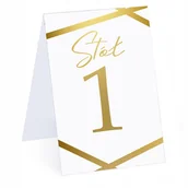 Dekoracje i nakrycia stołu na imprezę - NUMERY NUMER NA STÓŁ ŚLUB CYFRA KOLOR ZŁOTO Y7 - miniaturka - grafika 1
