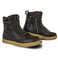 Buty motocyklowe - SHIMA BLAKE męskie buty motocyklowe - skórzane, wzmocnione, przewiewne trampki motocyklowe z ochraniaczami kostki, antypoślizgową podeszwą i nadkładką zmiany biegów (Brązowe, 41) - miniaturka - grafika 1