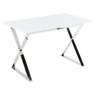Stoły - Stół do jadalni szklany 120 x 70 cm biały ze srebrnym ATTICA - miniaturka - grafika 1