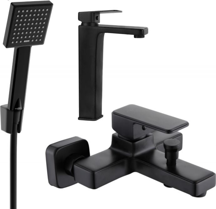 Mexen Cetus R45 zestaw wannowy, czarny - 744313R45-70