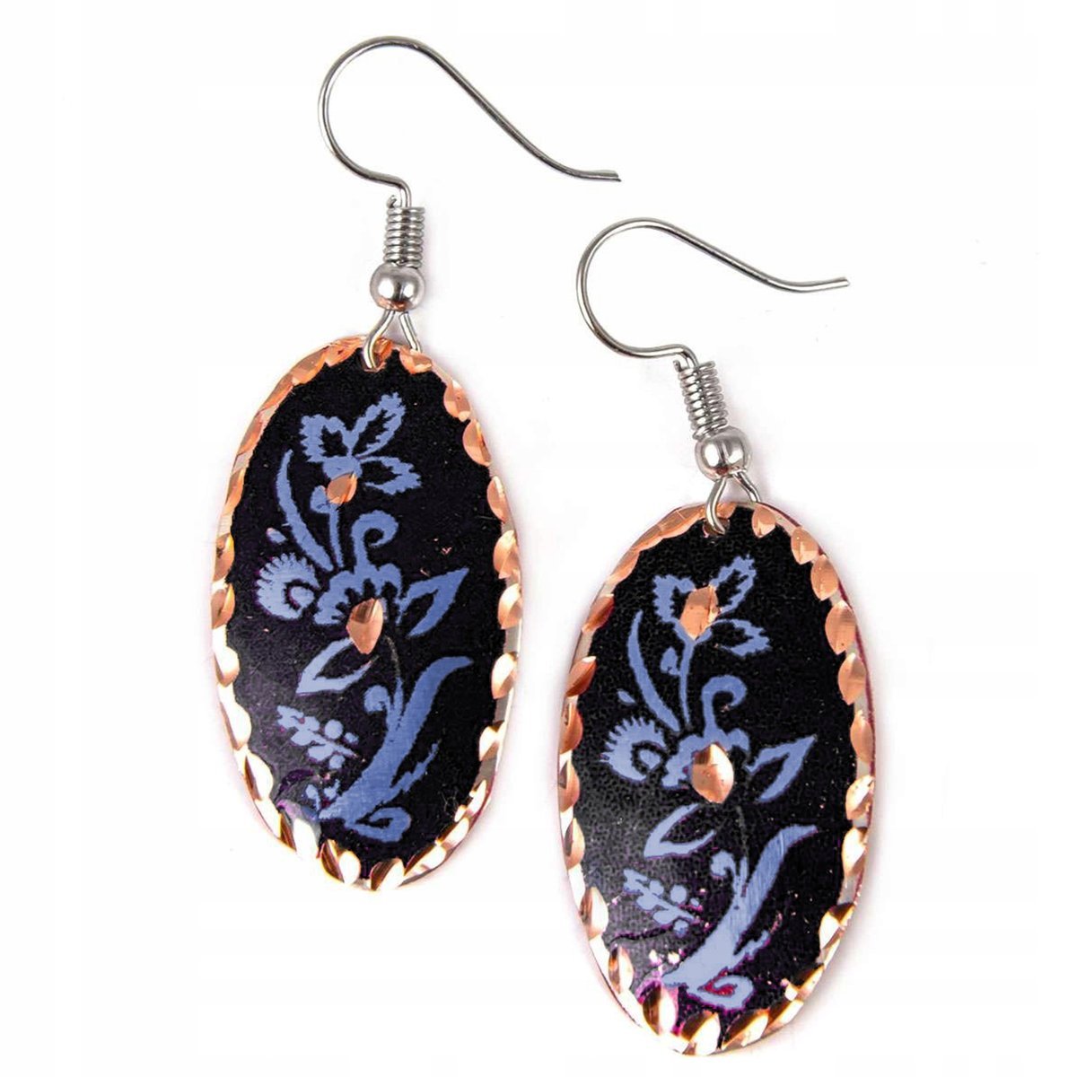 Kolczyki Z Miedzi Miedziane Kwiaty Hand Made Biżuteria Dla Kobiety Piękne