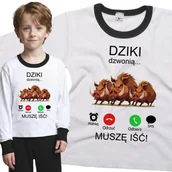 Piżamy dla dziewczynek - Piżama dziecięca Muszę Iść Dziki Dzwonią Stado Dzików 110/116 - VoloDonum - miniaturka - grafika 1