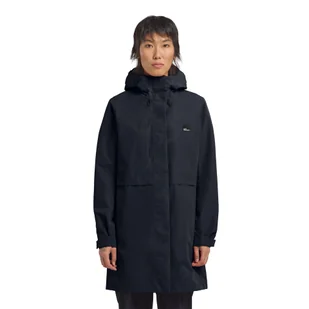 Damski płaszcz przeciwdeszczowy Jack Wolfskin TERRAVIEW 2L COAT W dark navy - L - Płaszcze damskie - miniaturka - grafika 1
