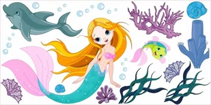 Naklejki na ścianę dla dzieci syreny Syrenka 23, 100x50 cm - Naklejki na ścianę - miniaturka - grafika 1
