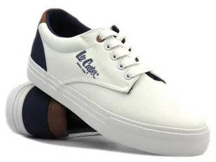 Wygodne trampki męskie - Lee Cooper LCW-24-02-2140, białe - Trampki męskie - miniaturka - grafika 1