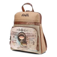 Plecaki - Beżowy Modny Plecak Damski Anekke - miniaturka - grafika 1