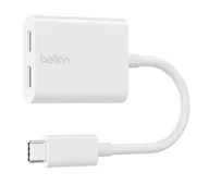 Złącza, przejściówki, adaptery - Belkin RockStar F7U081BTWH audio 2x USB-C, biały - miniaturka - grafika 1
